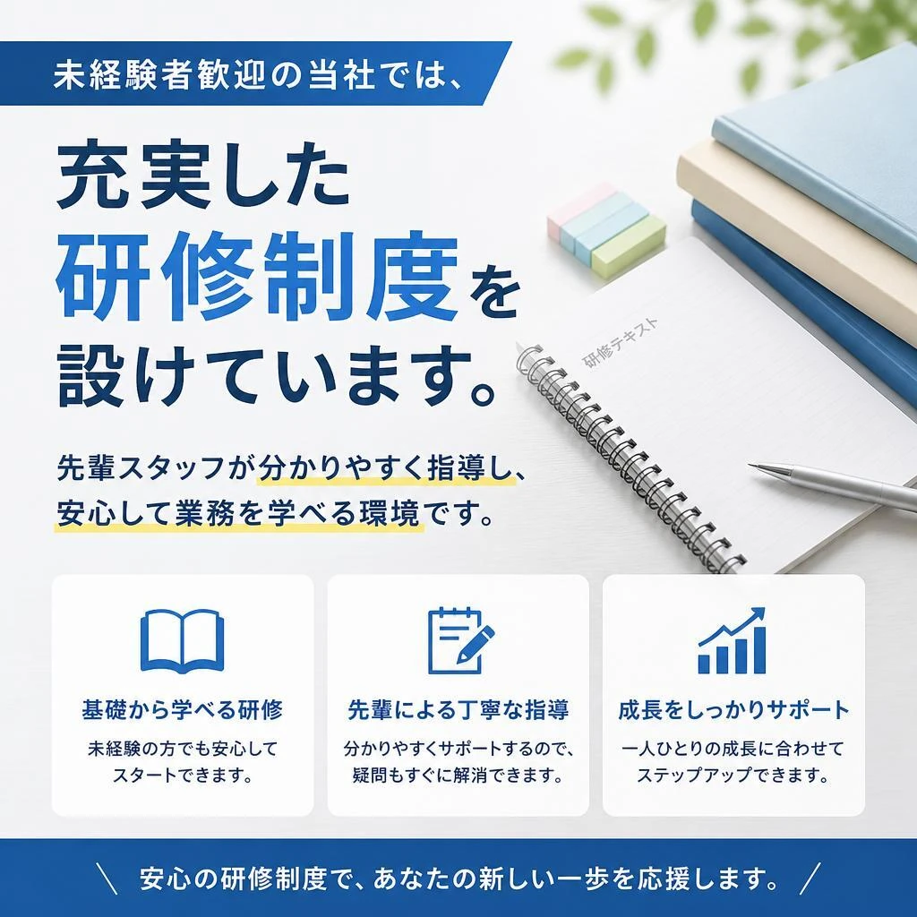 未経験から始められる安心のサポート体制
