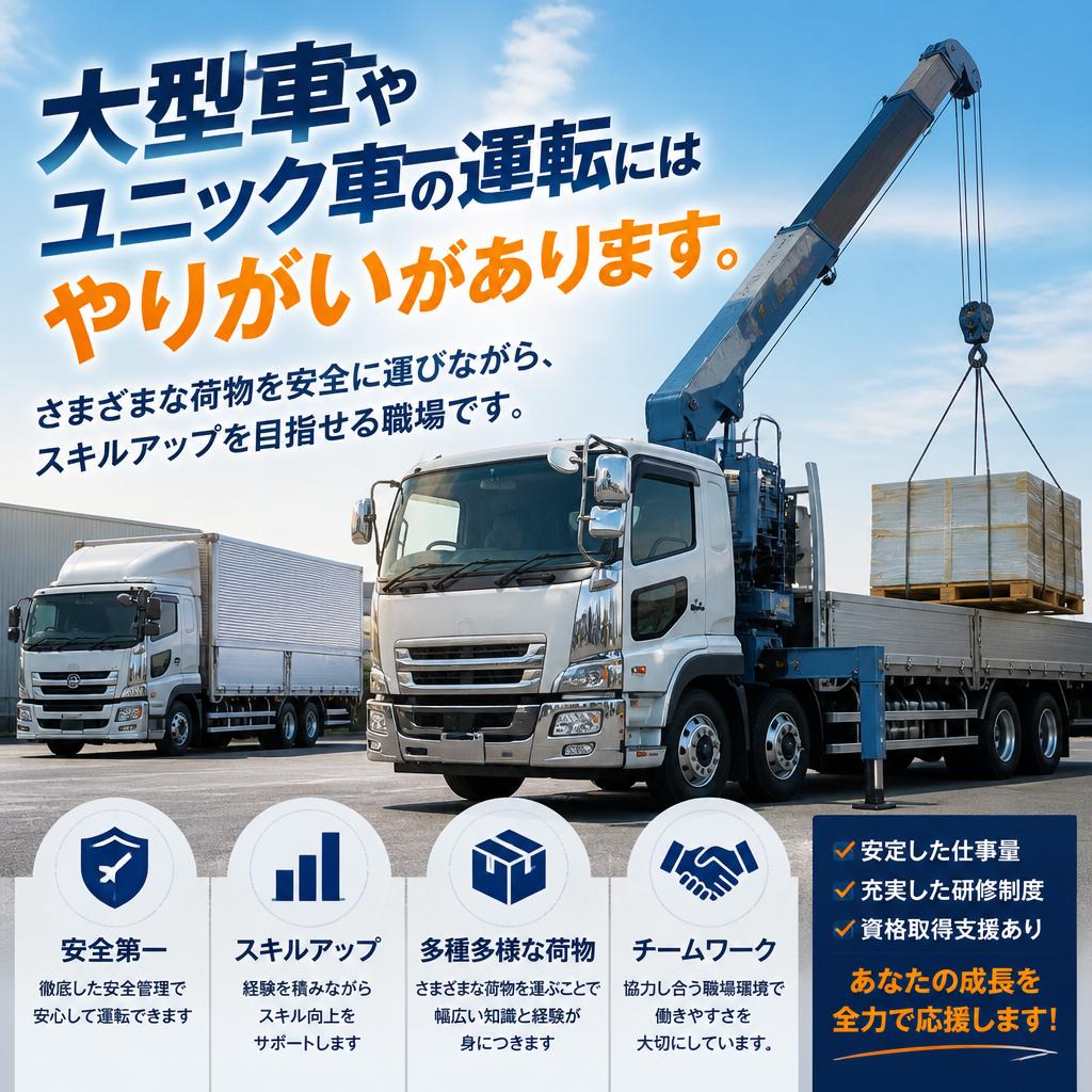 大型車・ユニック車の魅力