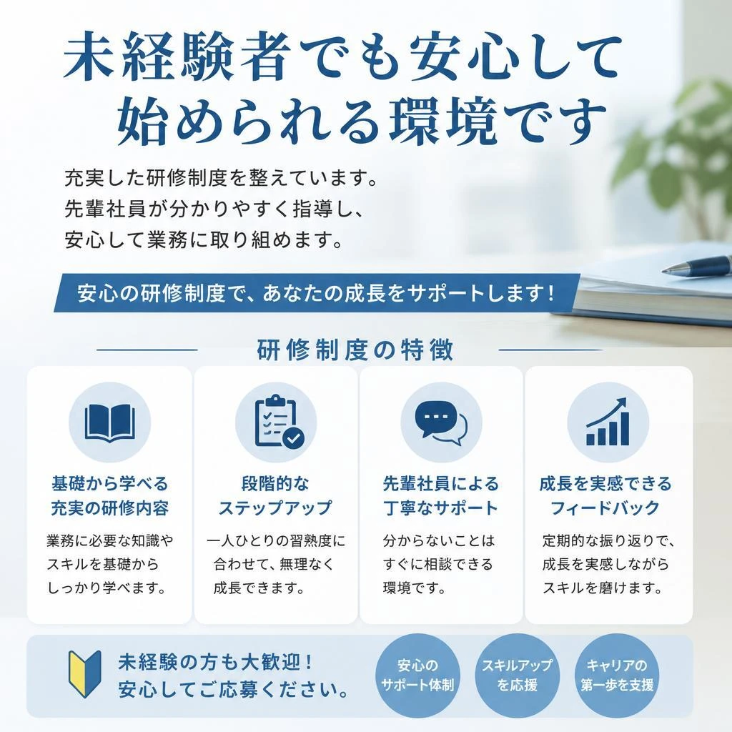 未経験者でも安心の研修制度