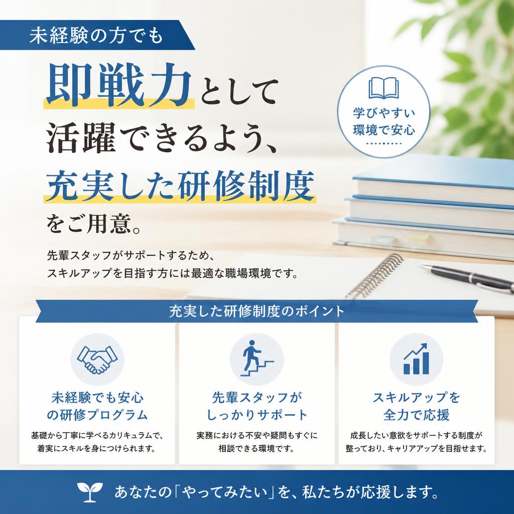 未経験者も安心の研修制度