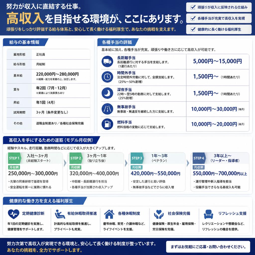 高収入を実現するための手当と福利厚生